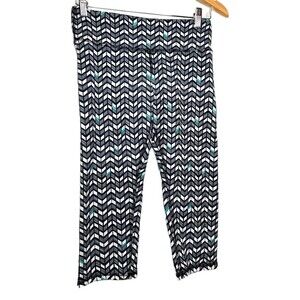 Alo Yoga Womens Capri Leggings Gray White Chevron Stretch Seamless Pull On S